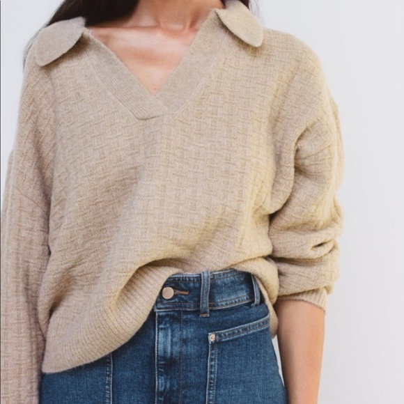 Zara polo collar knit sweater